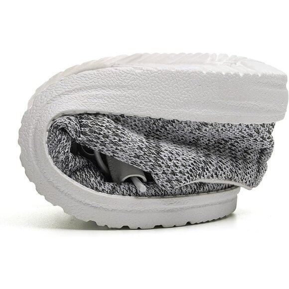 Women's Light Gray Casual Slip On Deck Canvas Loafers Sneakers Boot Shoes - Picture 6 of 7